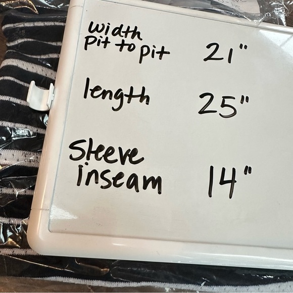 Talbots Navy and White Striped Lightweight Summer Sweater Top, MP - Picture 5 of 9